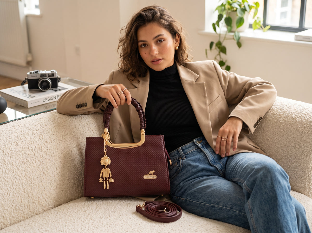 Woven Structured Top Handle & Crossbody Bag