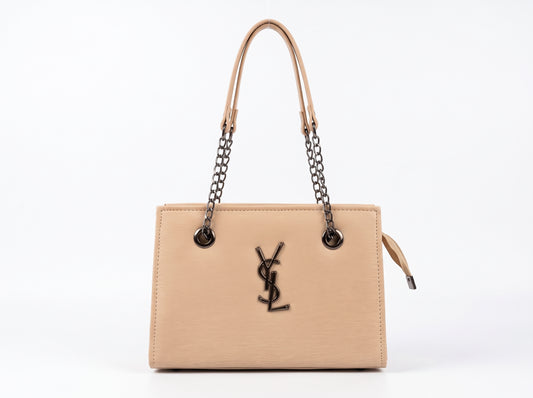 YSL Begie Textured Chain-Strap Structured Tote & Crossbody