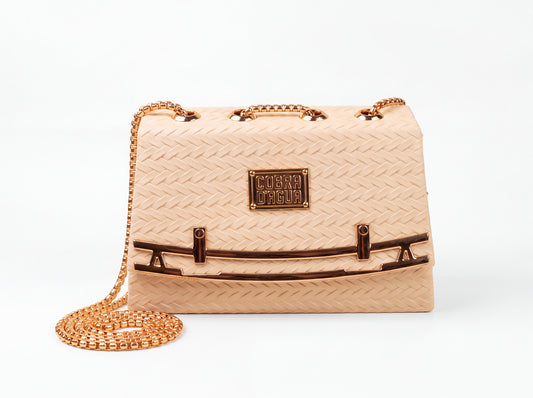 Cream Woven Texture Flap Crossbody & Shoulder Bag