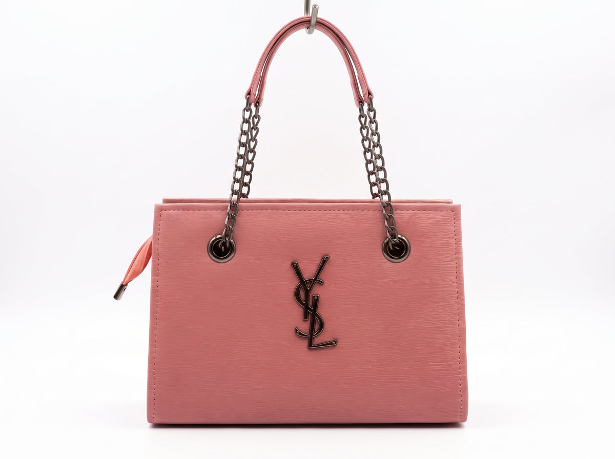 YSL Textured Chain-Strap Structured Tote & Crossbody Bag
