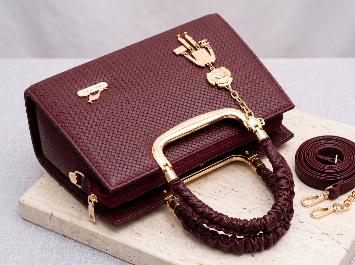 Woven Structured Top Handle & Crossbody Bag