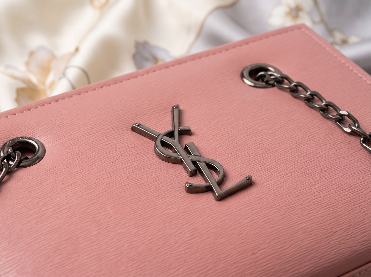 YSL Textured Chain-Strap Structured Tote & Crossbody Bag